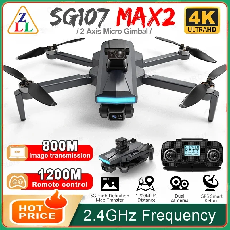 ZLL SG107 Max2 GPS Drone 4K Profissional Laser Obstacle Avoidance Drones Optical Flow 5G RC Quadcopter