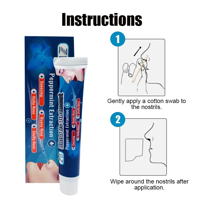 Pomada Nasal Herbal para Tratamento de Rinite, Rinite e Sinusite, Rinite Creme, Comichão e Rinite, Ajudar a Respirar e Respirar, 20g, 3PCs
