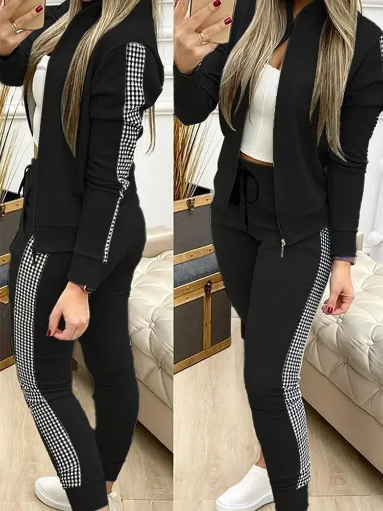 2023 Women Two Piece Set Outfits Autumn Women\'s Tracksuit Zipper Top And Pants Casual Sport Suit Winter 2 Piece Woman Set