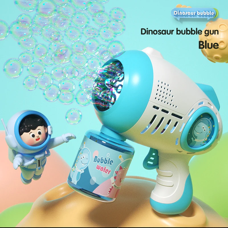 Elektrische Bubble Gun Automatische Bubble Machine Maker Met Lichte Ruimte Zeepblazer Zomer Kinderen Dinosaurus Speelgoed Kid Bubble Rugzak