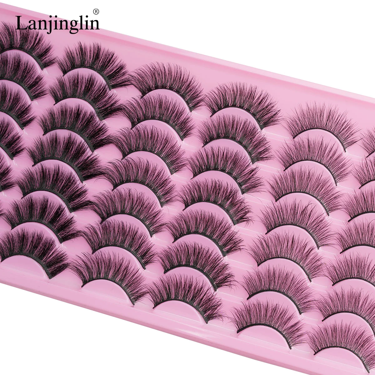 3/20/21Pairs False Eyelashes Wispy Lashes Dramatic Thick Fake Eyelashes Faux 3D Mink Fluffy Strip False Lashes Pack Makeup Tools