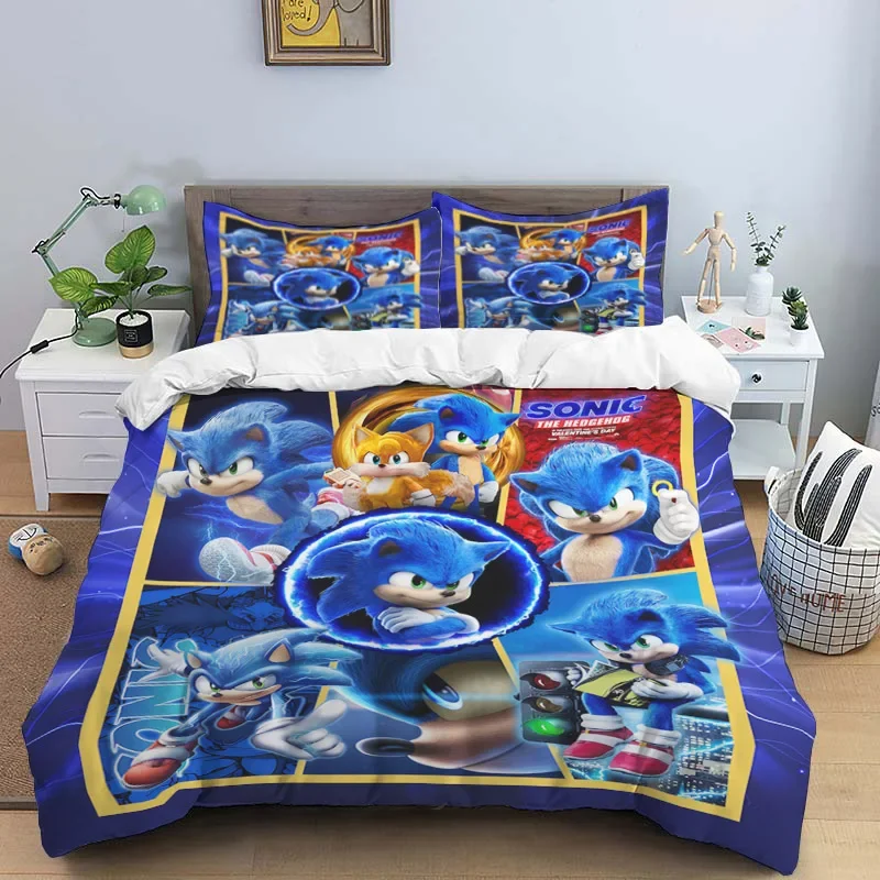 Imagem -06 - Cartoon Game Animais Padrão Comforter Bedding Grupo Capa de Edredão Conjunto de Cama Quilt Cover Fronha King And Queen Size 3d