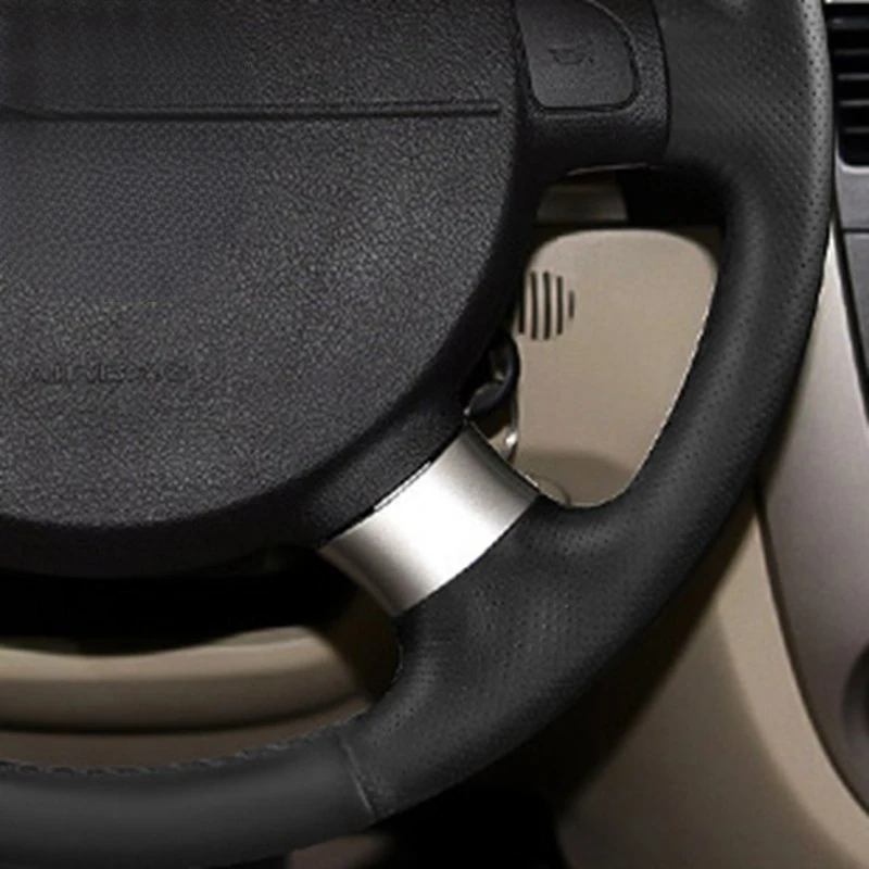 Black Genuine Leather Car Steering Wheel Cover For Chevrolet Aveo LOVA Buick Excelle Daewoo Gentra 2013 2015 Lacetti 2006 - 2012