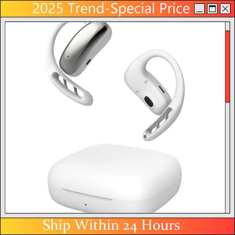 (Latest) AI Open-Ear Earphones Sports OWS Wireless Bluetooth Headphone 360° HIFI Earhook Earbuds Supports Call Noise Reduction B