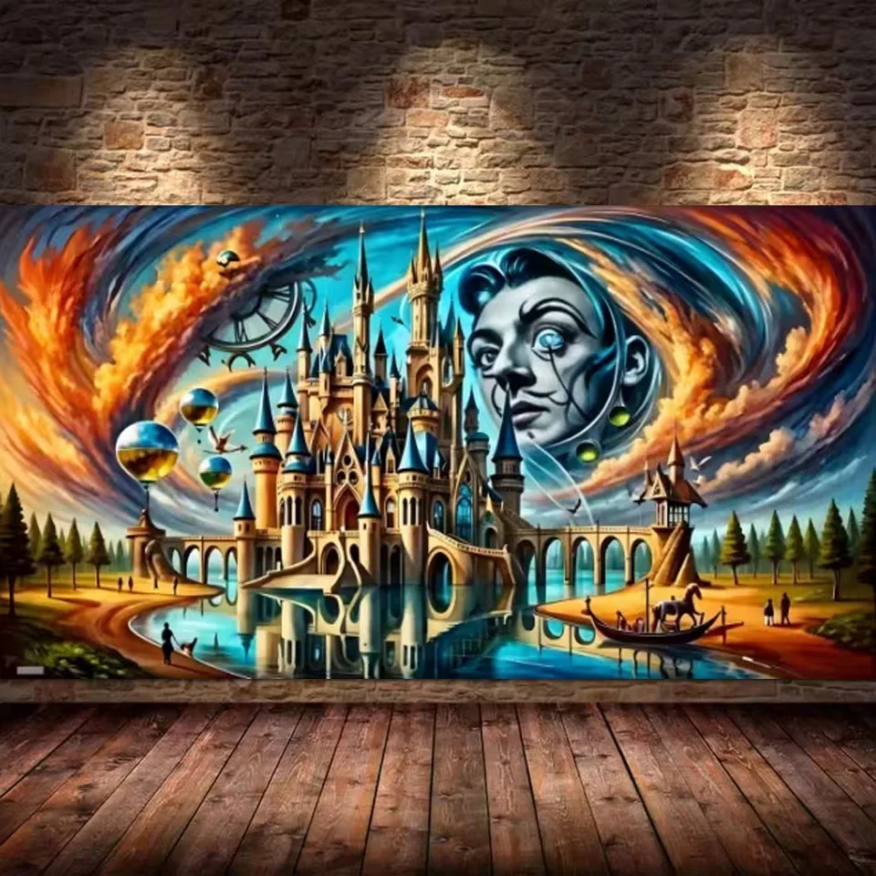 5D DIY Diamond Painting Kit Creative Castle Landscape Full Square Round Diamond Art Handmade Bedroom Wall Decor