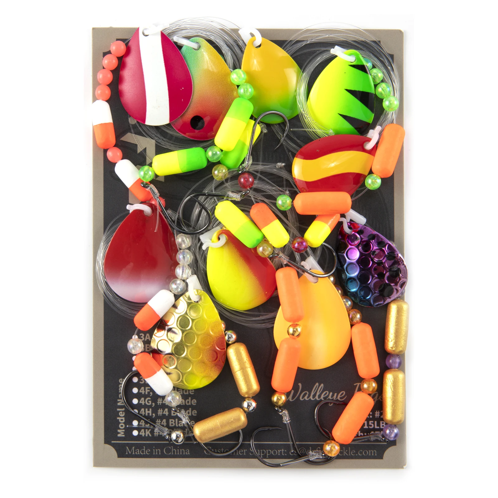 Arnés de arrastre lucioperca – Spinner con pluma Colorado y anzuelo pulpo - imagen 5