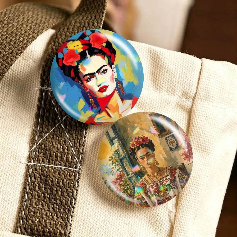 Fashion F-Frida Kahlo Art  25mm 32mm 44mm 58mm 75mm Brooches Badges Pins for Accessories Gift