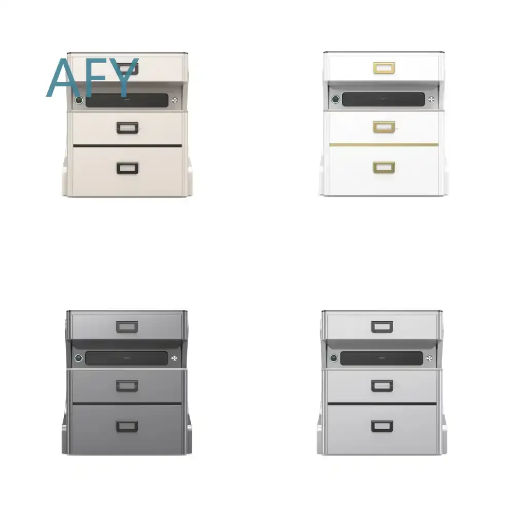 Multi-functional Smart Bedside Table for Bluetooth Speaker Rechargeable Fingerprint Lock Nightstand Modern Simple Safe