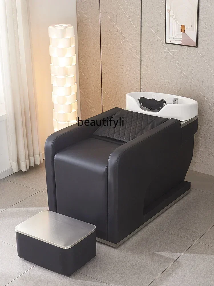 

45New Hair Saloon Dedicated Shampoo Chair Fashion Simple and Light Luxury Jet Water Spout Hair Care Shop Half Lying Comfortable