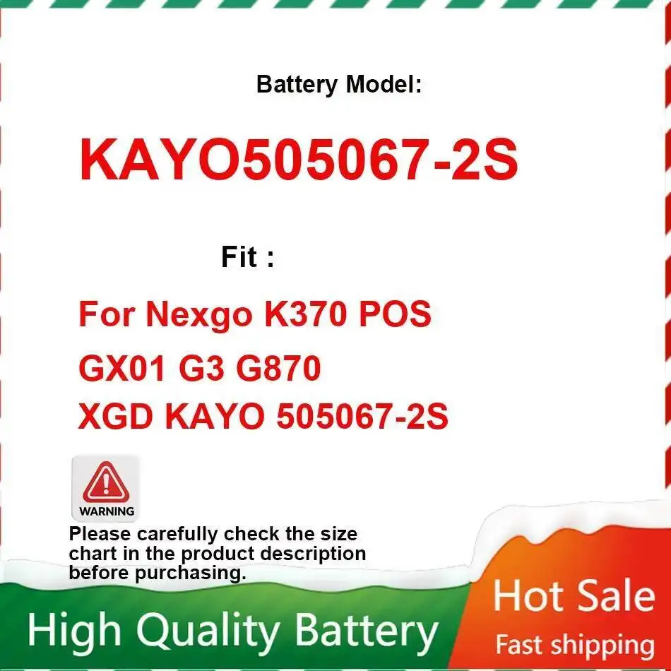 

KAYO505067-2S 1850Mah For K370 Pos GX01 G3 G870 Xgd Kayo 505067-2S Safe And Reliable Fast Shipping Device Battery