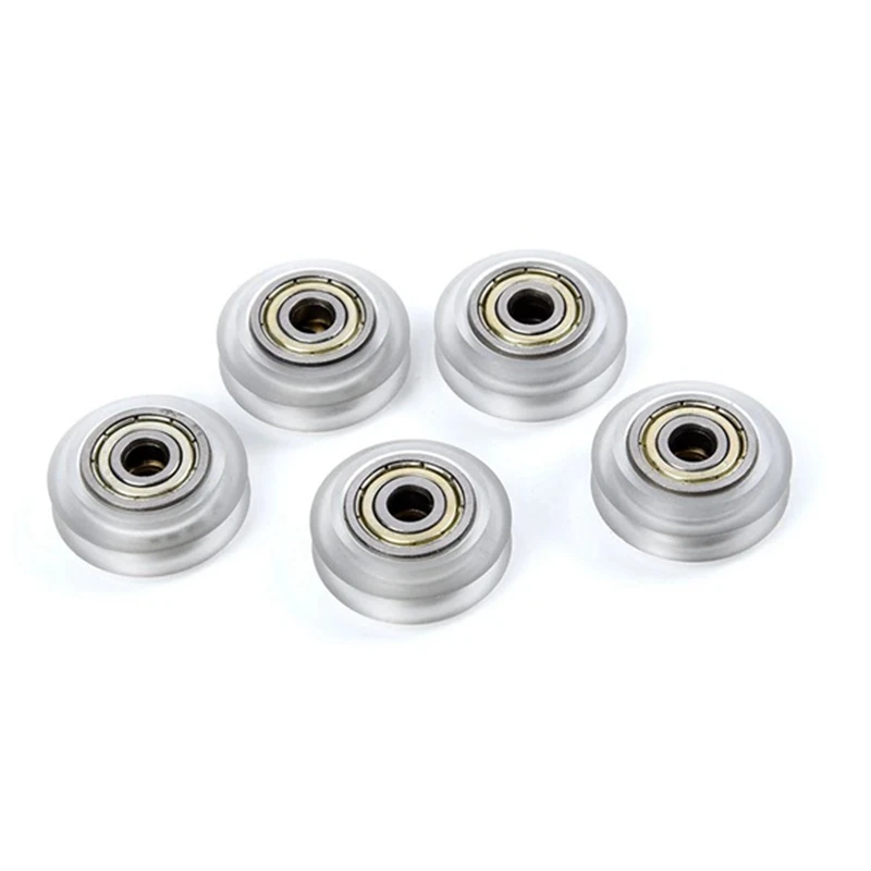 QWE-12Pcs CNC Clear Polycarbonate Wheel Pulley 625ZZ Bearing Plastic Wheel V-Slot For CR-10, CR-10S, S4, S5 Ender 3 Pro