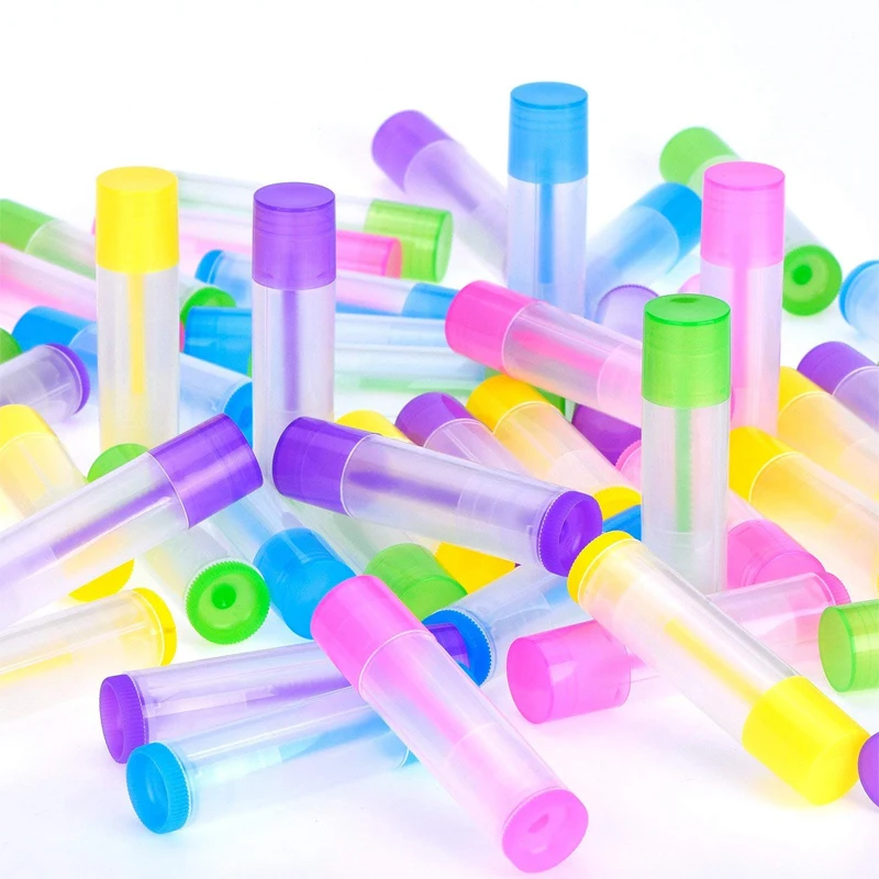50Pcs Empty Refillable 5g/5ml Twist-up Lip Gloss Balm Lip Balm Tubes Plastic Lipstick Containers For DIY Chapsticks Solid Cream