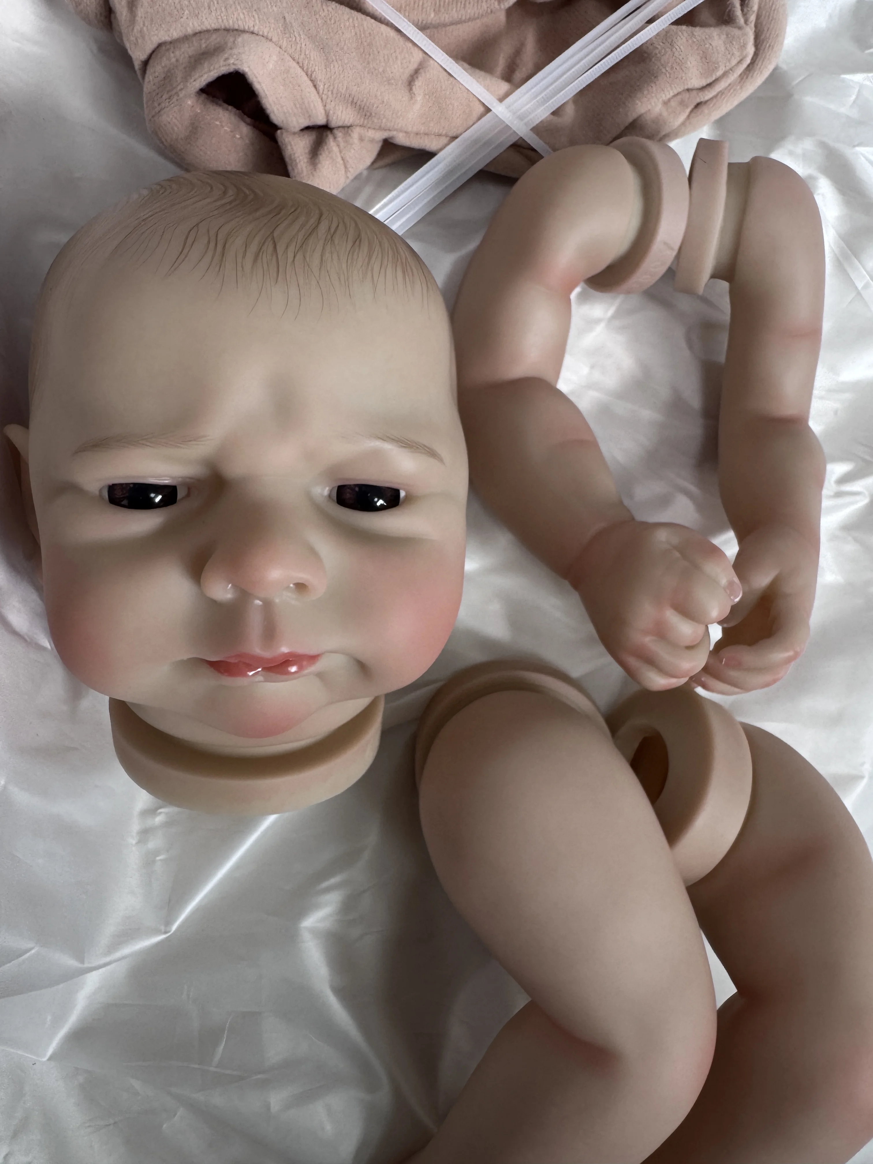 NPK 19inch Reborn Doll Kit Kobi Unfinished - Soft Vinyl Body with Cloth Joints And Eyeballs - Full Size DIY Doll Making Kit view 4