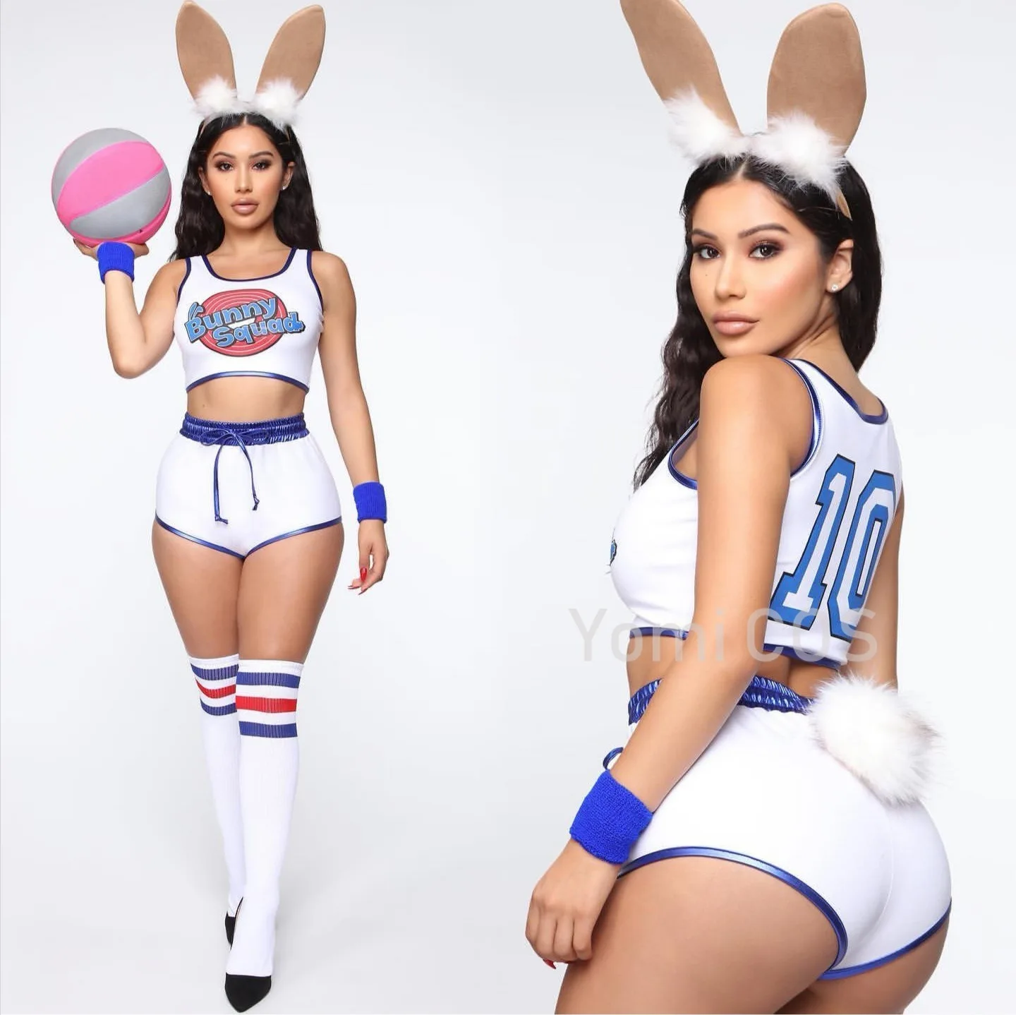 

Space Lola Bunny Rabbit Cosplay Costume Rabbit Bunny Jam Costumes Women Girls Halloween Party Clothes Tops Shorts Outfit Set