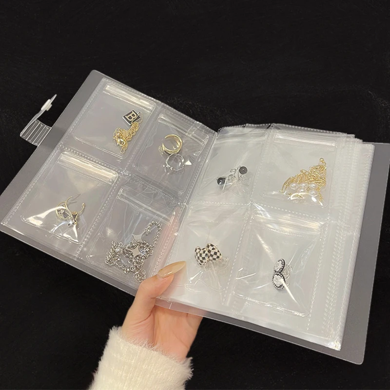 

Jewelry Storage Bag Anti-oxidation Storage Book Desktop Drawer Organizer Transparent Necklace Ear Ring Holder Ziplock Bag Storag