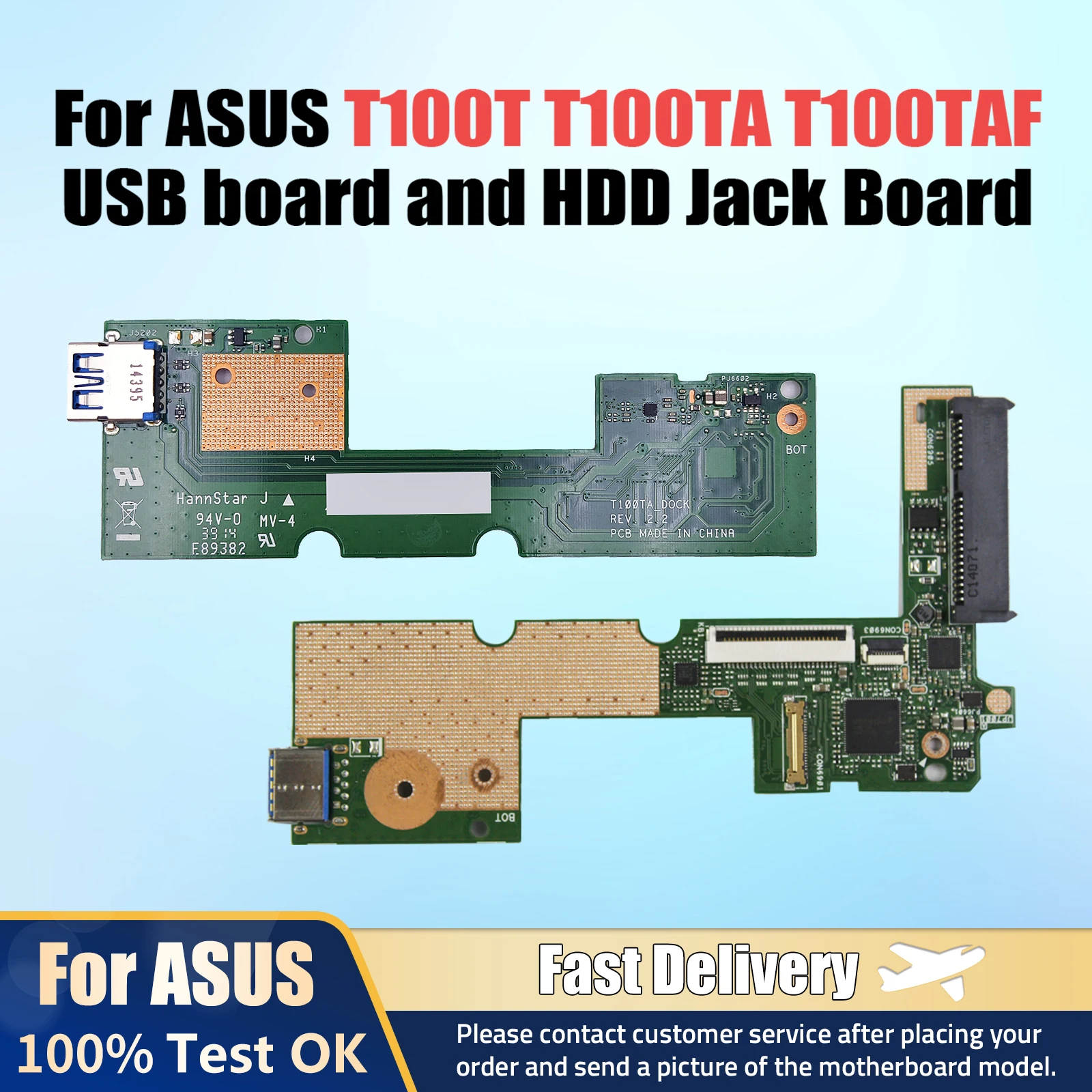 For Asus T100t T100TA T100TAF USB connector port board and Laptop HDD Jack Board 100% Tested Fast Ship