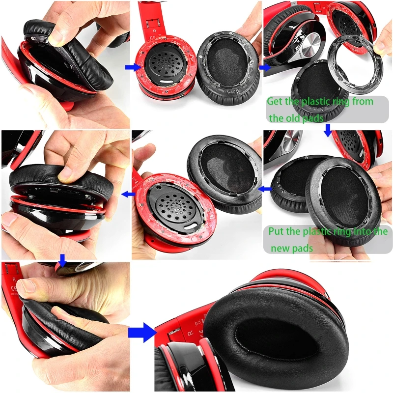 Replacement Leather Ear Pads For Mpow 059 071 H1 H4 H5 H8 A8 Wireless Headphone Cover Earmuffs Memory Foam Headset Earcups