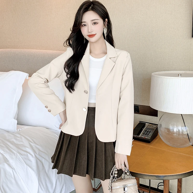 

Early Spring Women's ort Suit Jaet Casual Sli Slimming Faionable Polyester Fiber Long Sve Regular Fit Coat