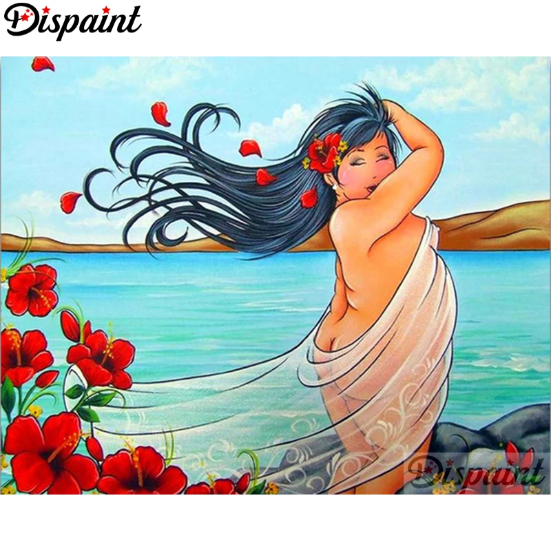 

Dispaint Full Square/Round Drill 5D DIY Diamond Painting " Fat woman" Embroidery Cross Stitch 3D Home Decor A06072