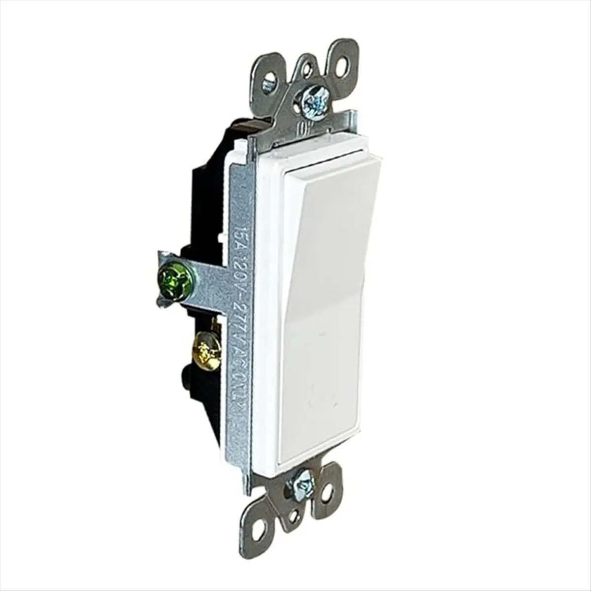 

[10-Pack] 3-Way Decorator Paddle Rocker Light Switch, 3-Wire, Grounding 15A 120V-277V, White