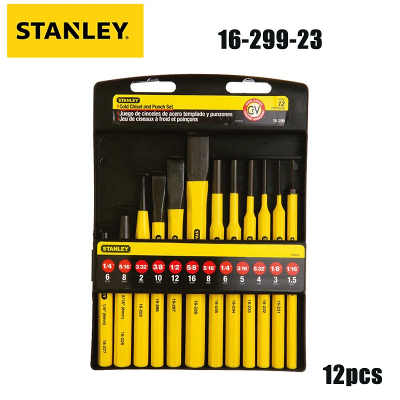 

STANLEY 16-299-23 Punching Cylinder Sample Punching Point Flat Stone Chisel 12Piece Set of 12 Pieces.