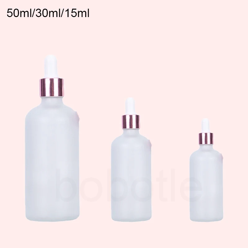 28PCS 15/30/50ml Rose-Golden Dropper Bottle Empty Cosmetic Packaging Container Vials Essential Oil Bottles  Pipette Empty Bottle