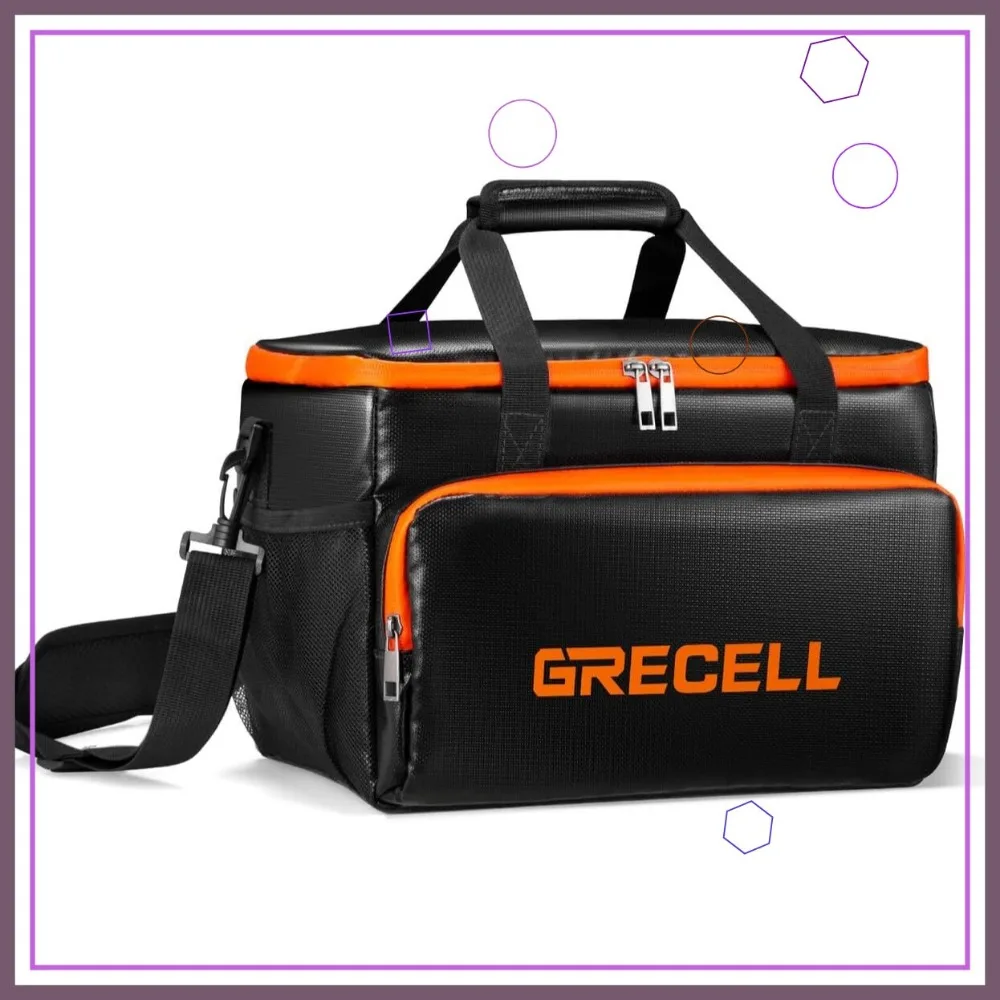 

Fireproof Waterproof Portable Power Station Carrying Case Bag with Multiple Pockets for Outdoor Camping Travel Storage