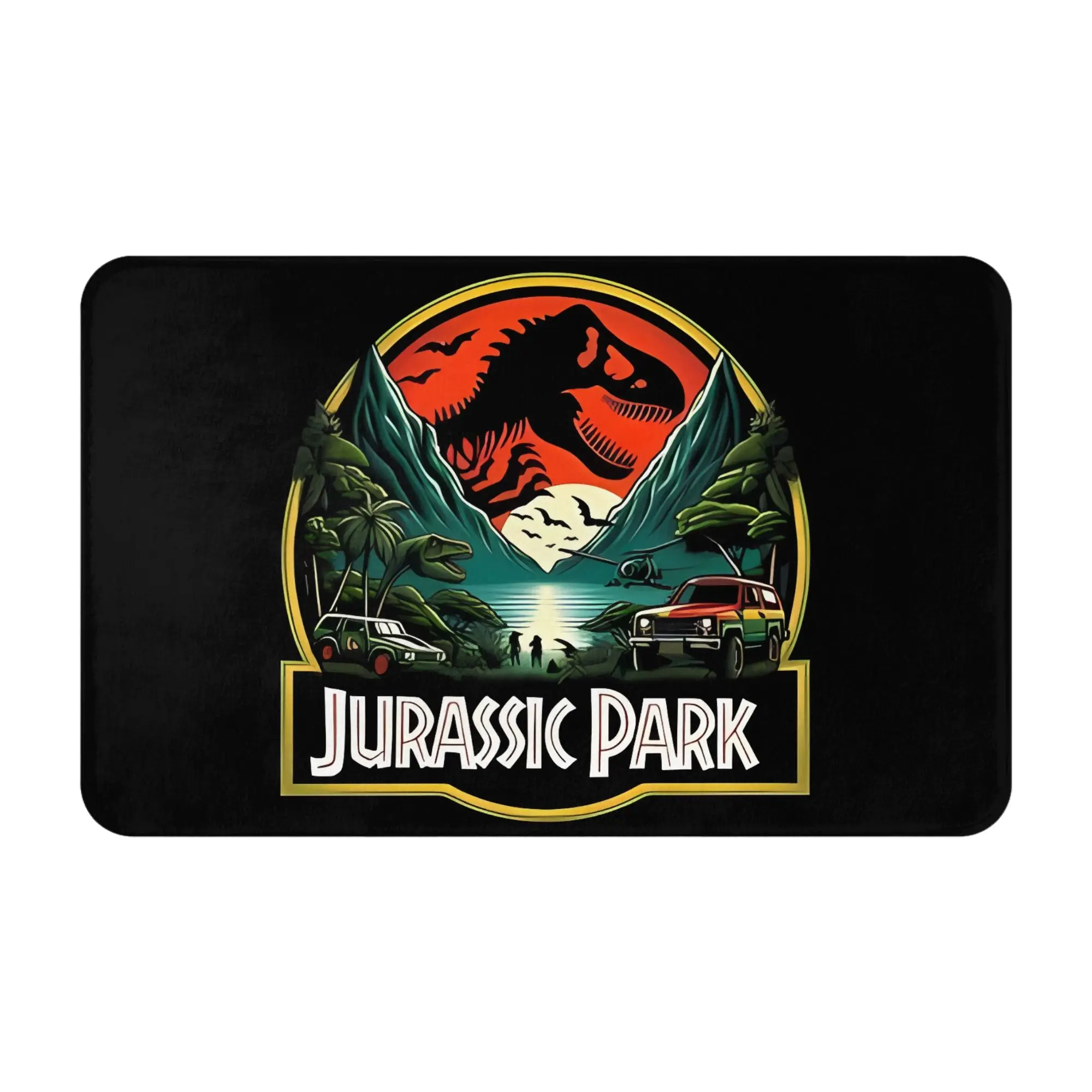 Alfombra de baño con decoración navideña de dinosaurios, alfombra de puerta con diseño de dinosaurios de Jurassic Park, alfombra de cocina, alfombra para puerta de entrada, decoración del hogar