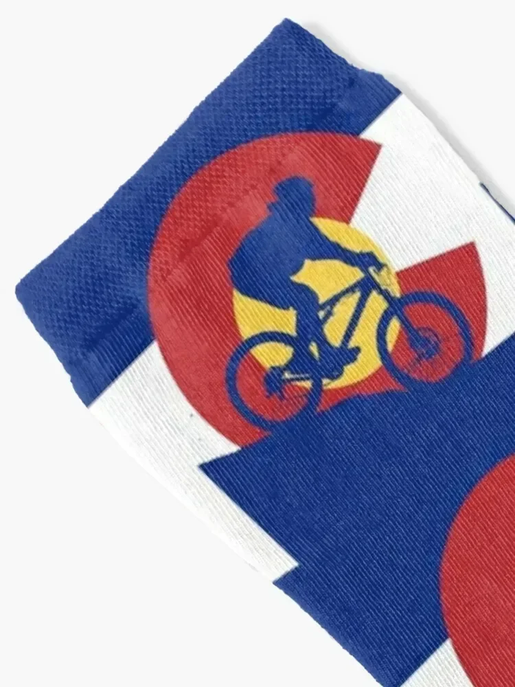 Mountain Biking Colorado Flag Socks new year Antiskid soccer hiking men cotton high quality Socks Female Men's
