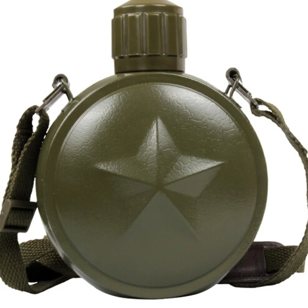 304 Stainless Steel Portable Water Bottle, Outdoor Compass, Five-Pointed Star Kettle, Vacuum, Heat Preservation, Hip Flask