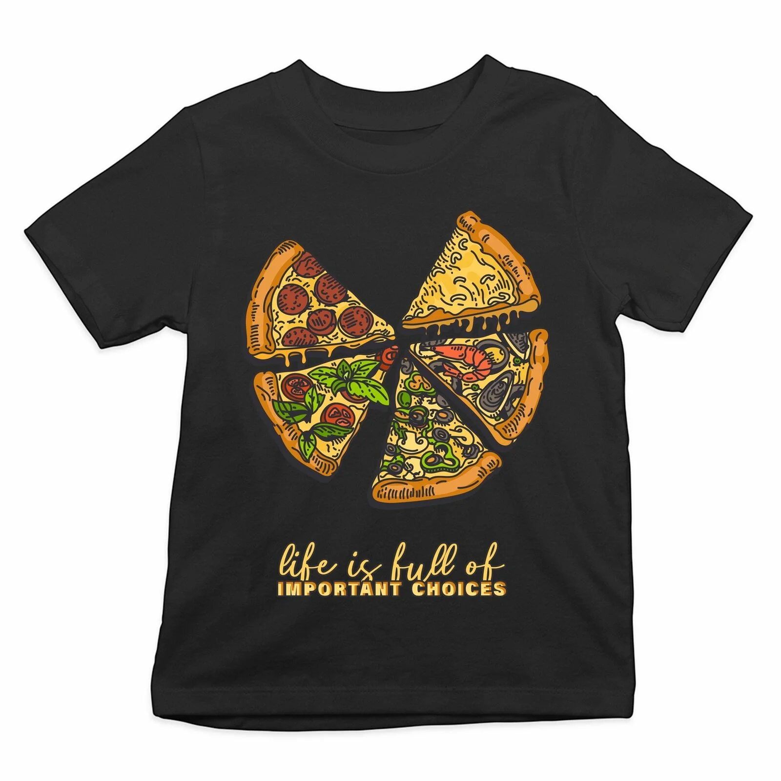 

100% Cotton O-Neck Short Sleeve Casual Mens T-shirt Size Life Is Full of Important Choices Funny Pepperoni Pizza T-Shirt 2024