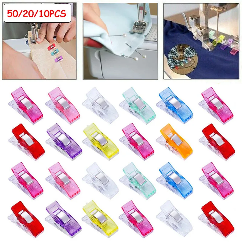 

10/20/50Pcs Multipurpose Sewing Clips Colorful Plastic Clips Fabric Clamps Patchwork Craft Clips Clothing Clips Quilting Clip