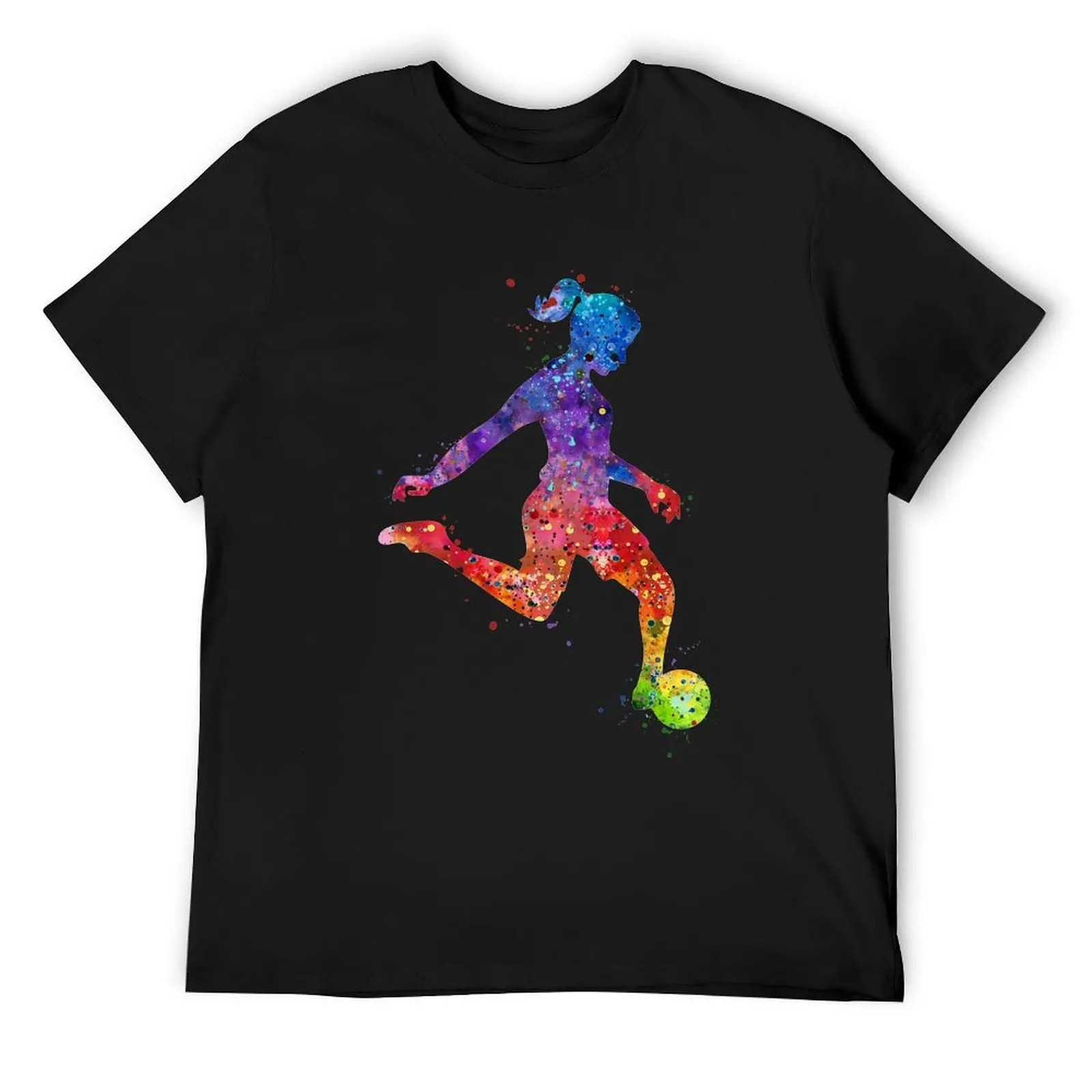 

Soccer Girl Player Colorful Watercolor Sports Gifts T-Shirt anime Anime t-shirt cute tops cute clothes mens tall t shirts