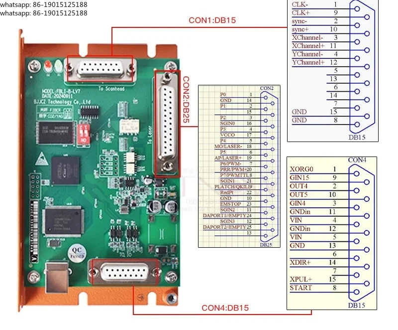Upgrading the FBLI-B-LV4 LMCV4-DIGIT based marking machine controller card FBLI-B-L-LV7 JCZ control board system