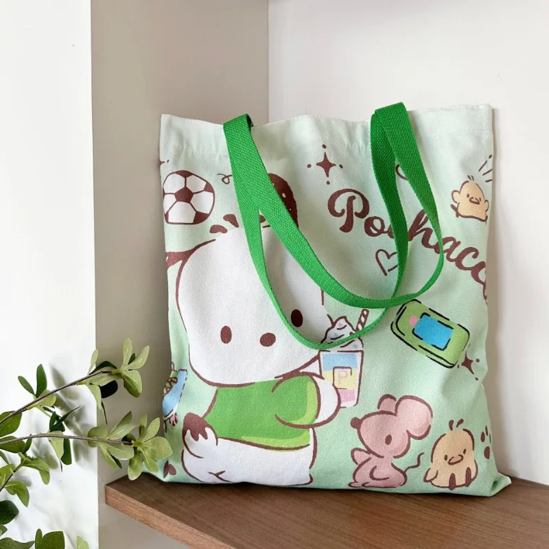 Nowa torba płócienna Kawaii Kuromi Hello kitty Cinnamoroll damskie torby na ramię na co dzień torba na zakupy o dużej pojemności