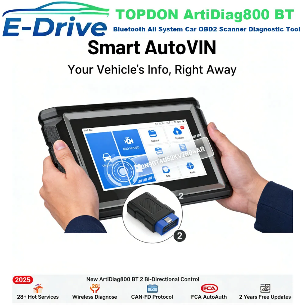 

2026 TOPDON ArtiDiag800 BT 2 Bluetooth диагностический сканер для всех систем автомобиля OBD2, программатор ключей, считыватель кодов IMMO