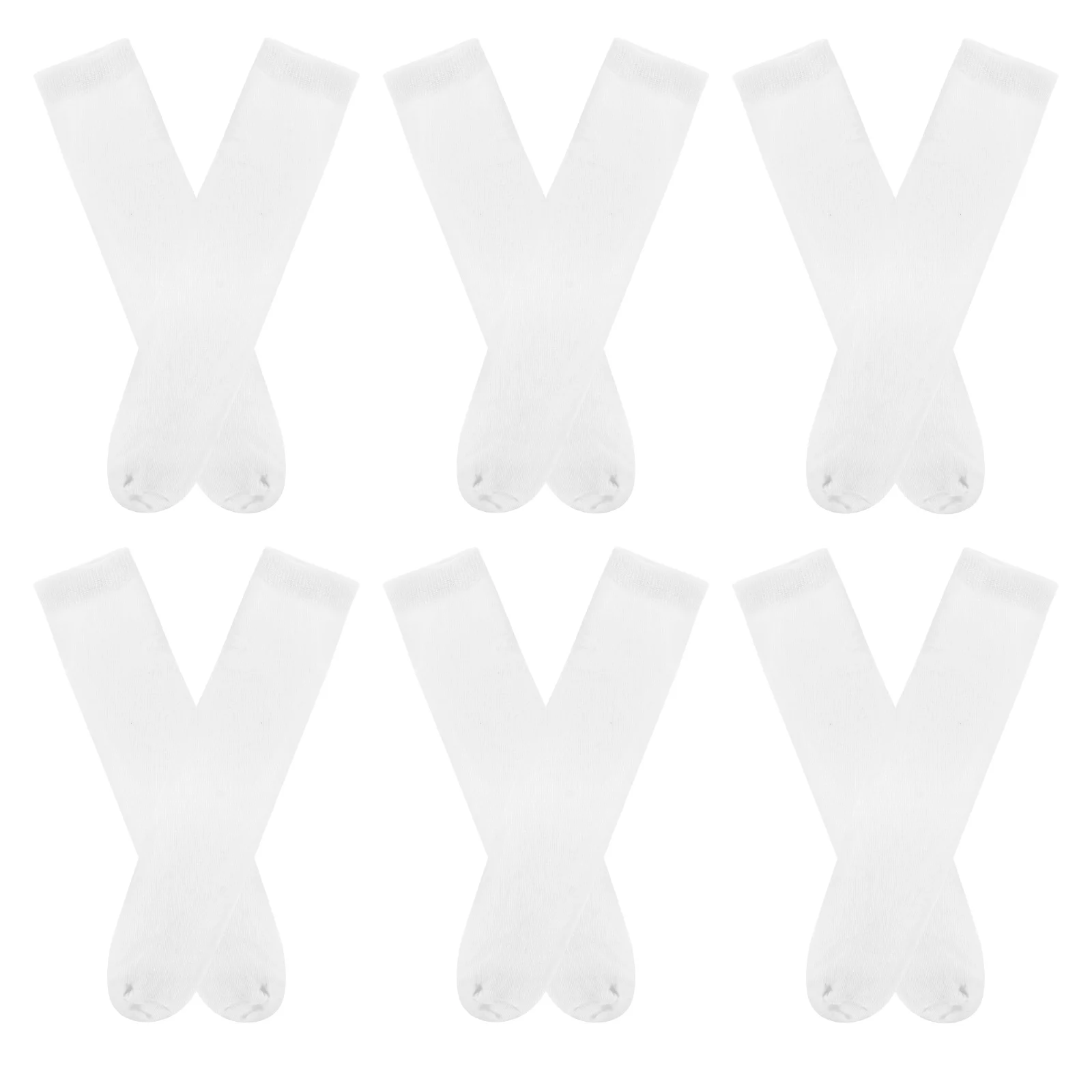 Chaussettes blanches à impression recto-verso, lot de 6 paires, blanches, blanches, blanches, blanches, blanches, à sublimation