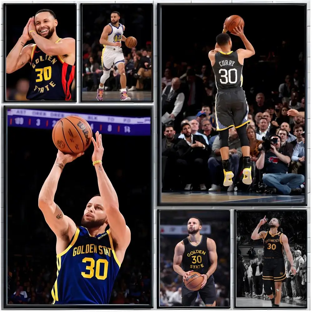 Athlete Portrait S-Stephen Curry Poster Modern Wall Art Home Decor Living Room Decorative Print Unframed