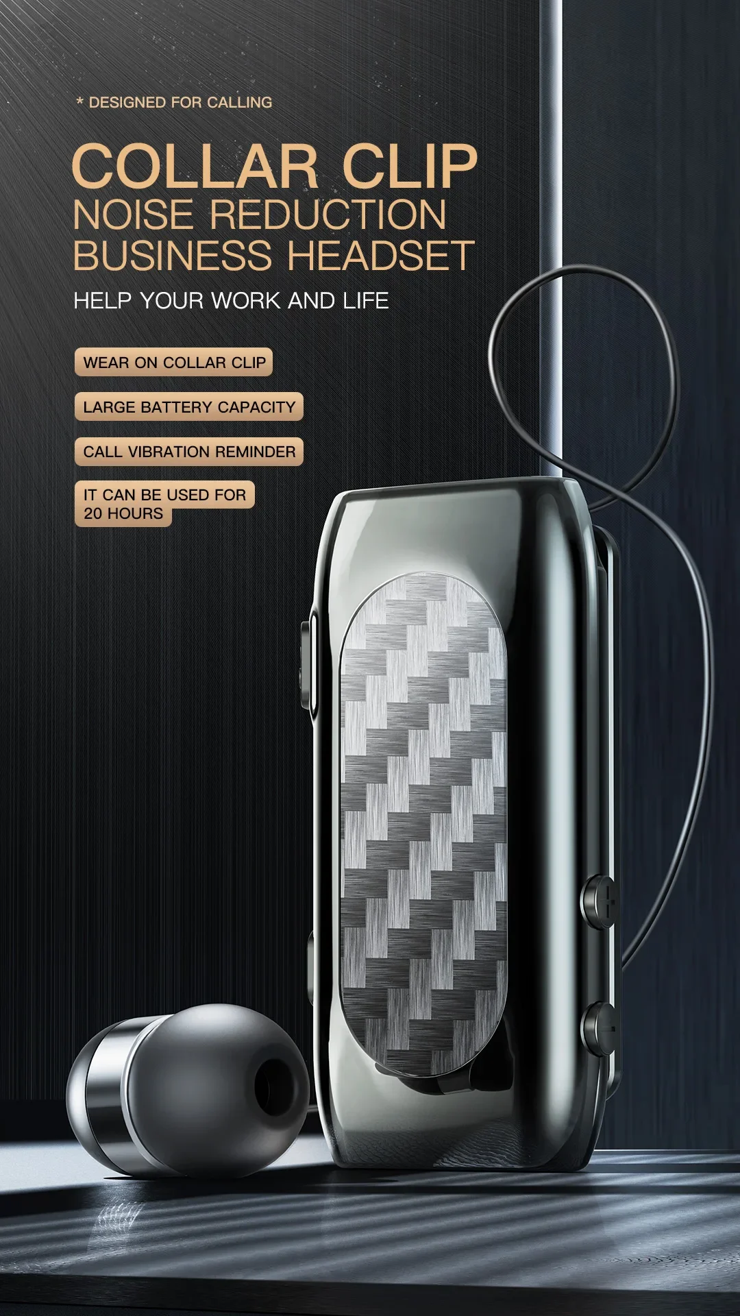 Устройство K56 для беспроводных наушников Bluetooth 5,2, с зажимом, снижением уровня шума, с держателем