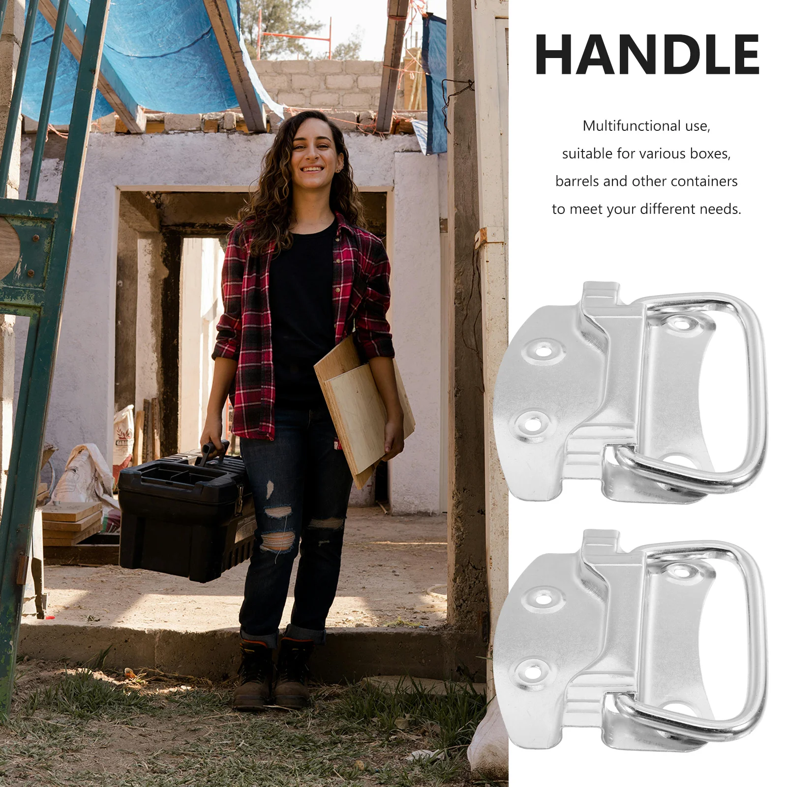 2개입 아크형 철제 손잡이, 문, 서랍, 쓰레기통 교체용, 가벼운 중량감의 견고한 손잡이, 도구 상자용