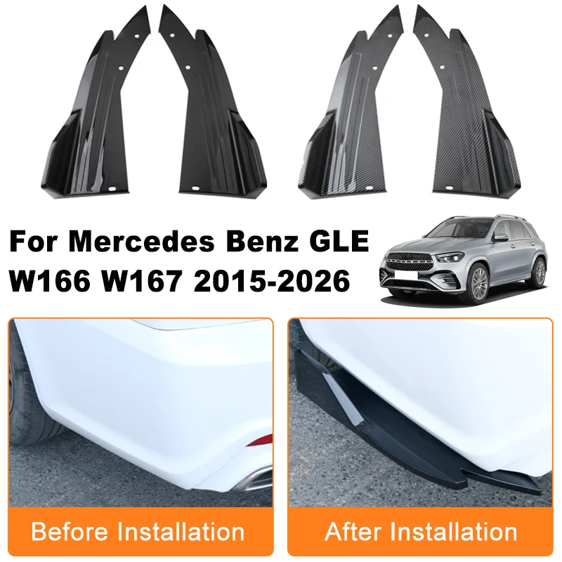

Car Rear Bumper Spoiler Lip Diffuser Side Skirt Splitter Wrap Angle Anti-Crash For Mercedes Benz GLE W166 W167 2015-2026 2016