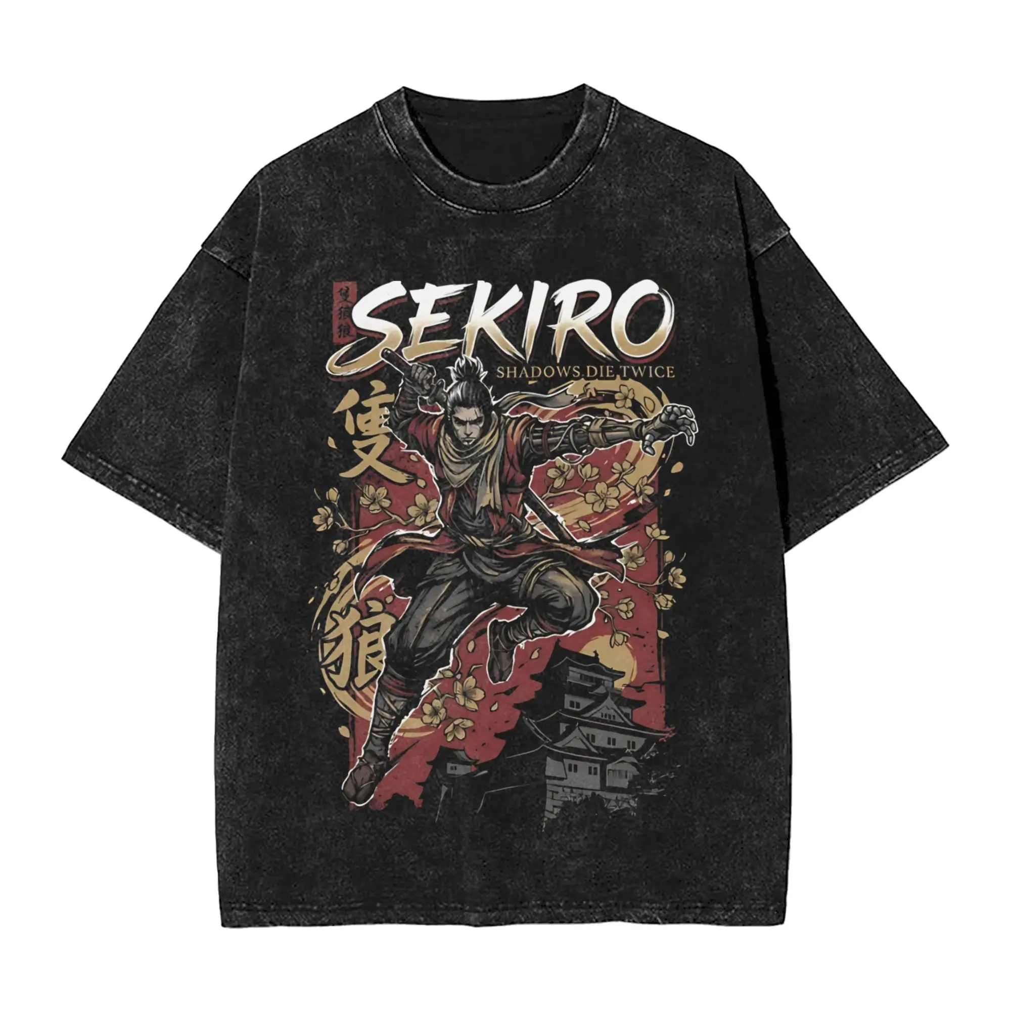 Sekiro: Shadows Die Twice Merch Washed T Shirts Men Women Streetwear Hip Hop T-Shirt Graphic  Tees Short Sleeve