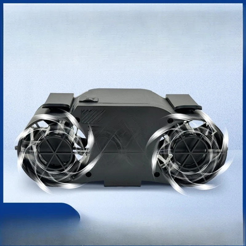 

mAh double-cylinder fan, high-speed rotating four-speed speed regulation, long-lasting battery life, outdoor waist fan