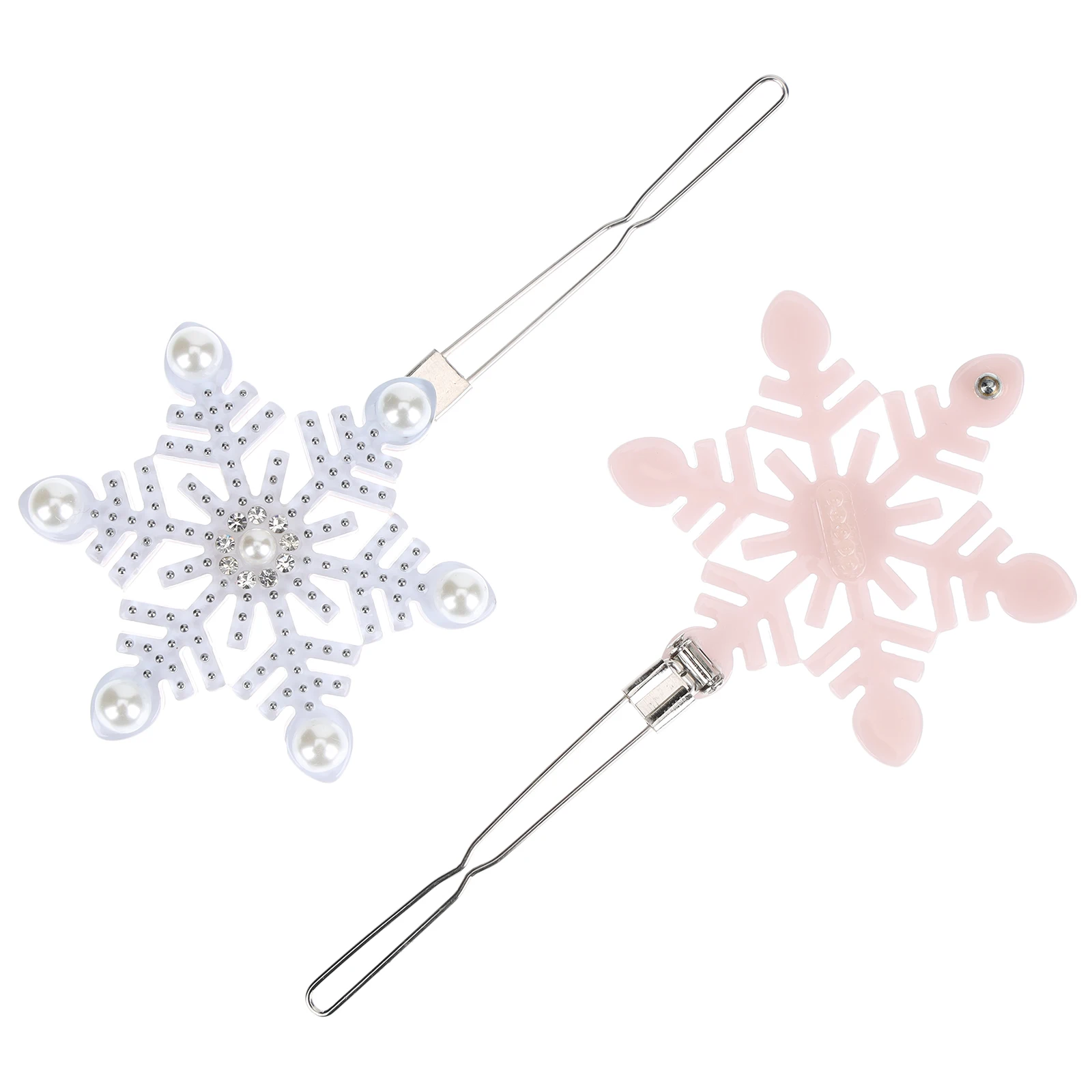 

2 Pcs Hair Roller Clips Snowflake Decor Hoop Ornaments Women Cute Bobby Pins for Acetate Sheet Bun Headpiece