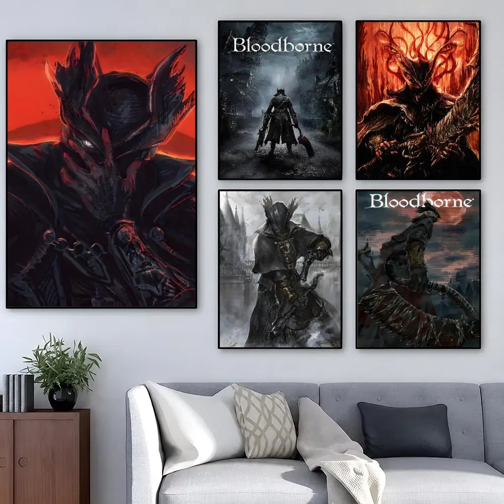 Game Bloodborne Gothic Action RPG Poster Removable PP Decorative Poster Water-Resistant Print Apartment Dorm Office Cafe Gift