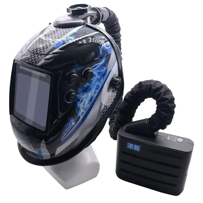 Portable Powered Air Purifying Respirator Auto Darkening Welding Helmet with High Lithium Battery