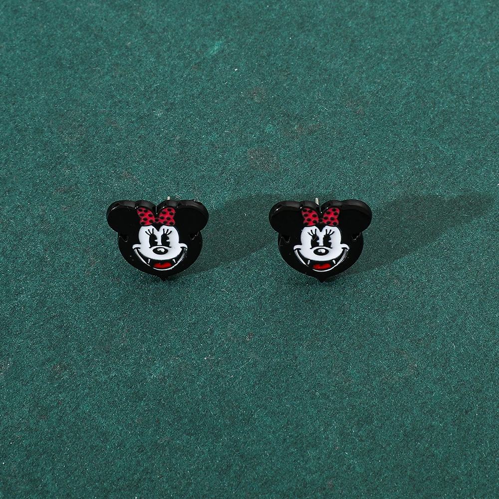 Mickey Minnie Mouse Earrings Anti-allergic Earrings Enamel Earrings Decorative Ear Jewelry Friends Kids Best Gifts