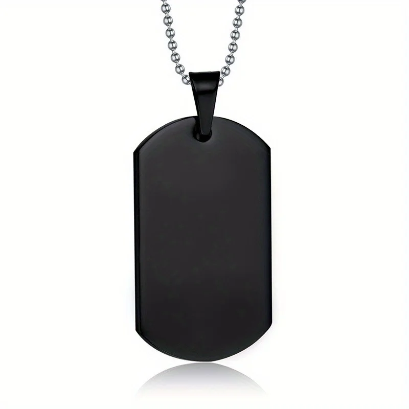 Dog Tag Military Tag Necklace Titanium Steel Blank Military Tag Pendant Necklace For Halloween Party Favors Christmas gift