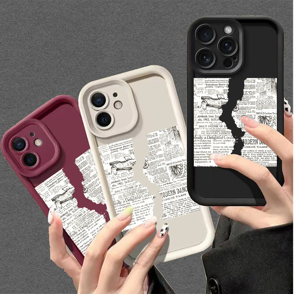 حافظة هاتف من الورق الممزق متوافقة مع سلسلة iPhone 17 Pro Max,17 Air,17 Pro,iPhone17,16Pro Max,16 Pro,16 Plus,15,14,13,12,11