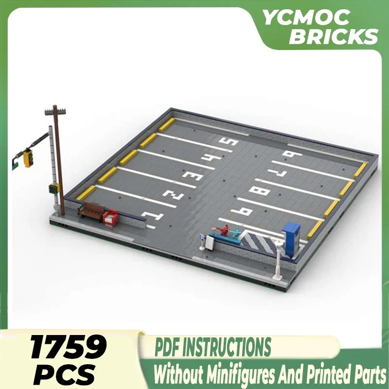 Stad Straat Uitzicht Model Moc Gebouw Bakstenen Stad Parkeerplaats Technologie Modulaire Blokken Geschenken Kerstspeelgoed Diy Sets Assemblage